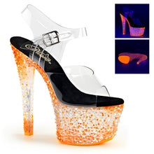 Load image into Gallery viewer, CRYSTALIZE-308PS Pleaser 7&quot; Heel Neon Tangerine Sexy Shoes