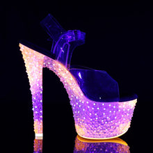 Load image into Gallery viewer, CRYSTALIZE-308PS Pleaser 7&quot; Heel Neon Tangerine Sexy Shoes