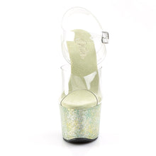 Load image into Gallery viewer, CRYSTALIZE-308TL 7&quot; Heel Clear Lime Crystal Strippers Shoes