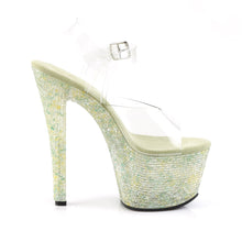 Load image into Gallery viewer, CRYSTALIZE-308TL 7&quot; Heel Clear Lime Crystal Strippers Shoes