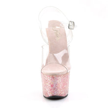 Load image into Gallery viewer, CRYSTALIZE-308TL 7&quot; Heel Clear Pink Crystal Strippers Shoes