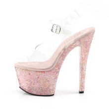 Load image into Gallery viewer, CRYSTALIZE-308TL 7&quot; Heel Clear Pink Crystal Strippers Shoes