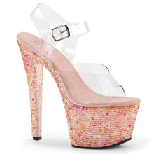 Load image into Gallery viewer, CRYSTALIZE-308TL 7&quot; Heel Clear Pink Crystal Strippers Shoes