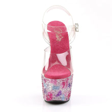 Load image into Gallery viewer, CRYSTALIZE-708 7&quot; Heel Clear &amp; Pink Pole Dancing Platforms