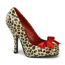 Load image into Gallery viewer, CUTIEPIE-06 Pin Up 4.5&quot; Heel Tan Cheetah Print Pin Up Shoes