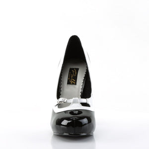 CUTIEPIE-13 Pin Up Glamour 4.5" Heel Black White Platforms