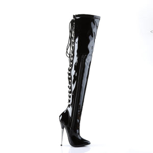 DAGGER-3063 Devious Fetish 6" Heel Black Patent Kinky Boots