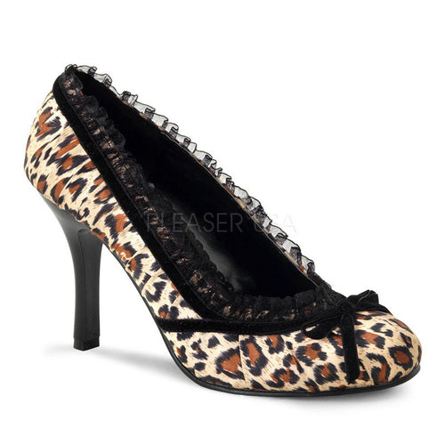 DAINTY-420 Sexy Satin Animal Print Shoes Auction Size 4