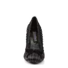 Load image into Gallery viewer, DAINTY-420 Funtasma Heel Black Pinstripes Satin Sexy Shoes