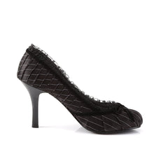 Load image into Gallery viewer, DAINTY-420 Funtasma Heel Black Pinstripes Satin Sexy Shoes