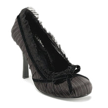 Load image into Gallery viewer, DAINTY-420 Funtasma Heel Black Pinstripes Satin Sexy Shoes