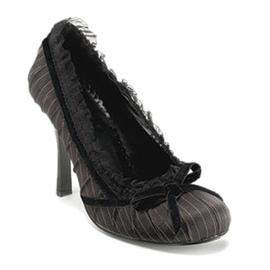 DAINTY-420 Funtasma Heel Black Pinstripes Satin Sexy Shoes