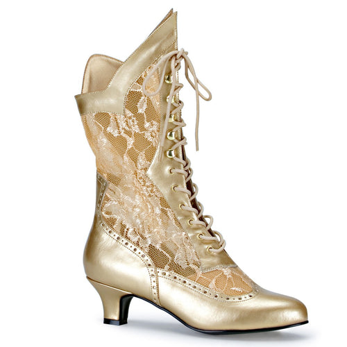 DAME-115 Funtasma 2 Inch Heel Gold Women's Boots