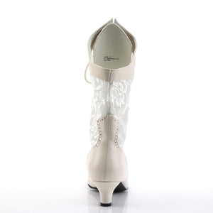 DAME-115 Funtasma 2 Inch Heel Ivory Pu Women's Boots