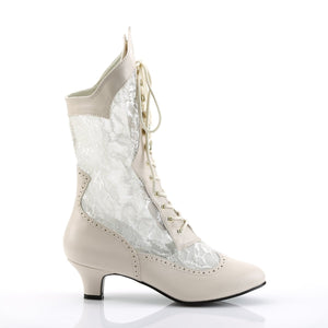 DAME-115 Funtasma 2 Inch Heel Ivory Pu Women's Boots