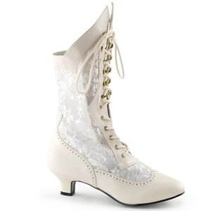 DAME-115 Funtasma 2 Inch Heel Ivory Pu Women's Boots