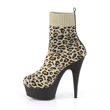 Load image into Gallery viewer, DELIGHT-1002LP 6&quot; Heel Tan Leopard Print Pole Dancer Shoes