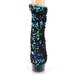 DELIGHT-1004 6" Heel Green Iridescent Sequins Strippers Shoe