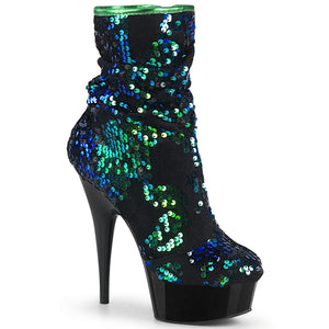 DELIGHT-1004 6" Heel Green Iridescent Sequins Strippers Shoe