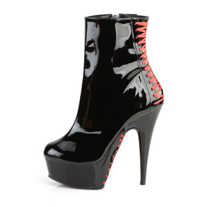 DELIGHT-1010 6" Heel Black and Red Pole Dancing Platforms