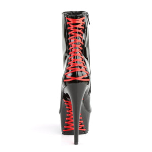 DELIGHT-1010 6" Heel Black and Red Pole Dancing Platforms