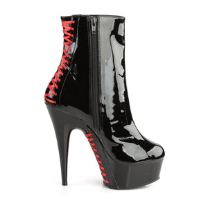 DELIGHT-1010 6" Heel Black and Red Pole Dancing Platforms