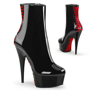 DELIGHT-1010 6" Heel Black and Red Pole Dancing Platforms