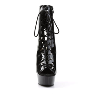 DELIGHT-1016 6 Inch Heel Black Patent Pole Dancing Platforms