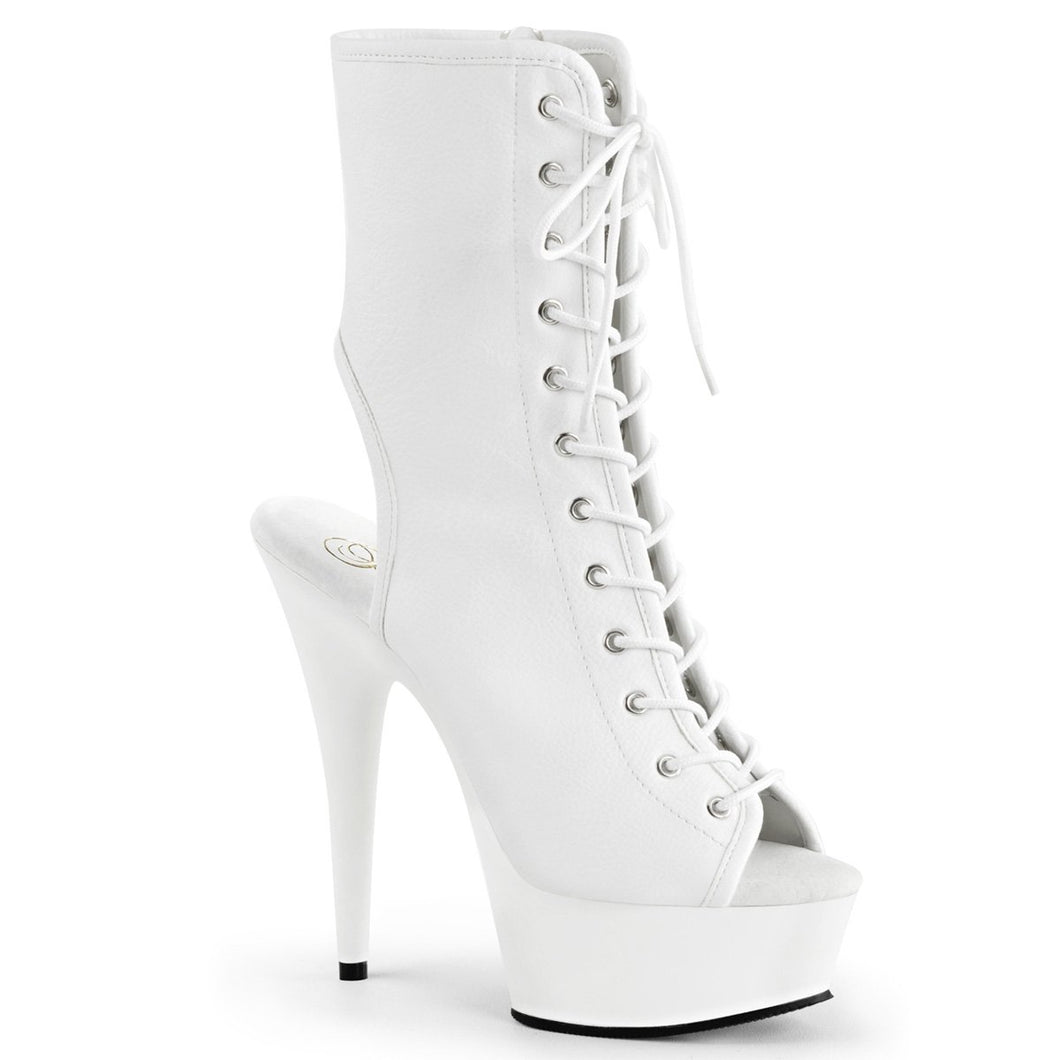 DELIGHT-1016 Pleaser 6 Inch Heel White Pole Dancer Platforms