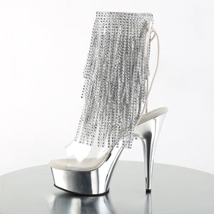 DELIGHT-1017RSF 6" Heel Clear Silver Chrome Strippers Shoes