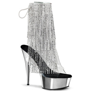 DELIGHT-1017RSF 6" Heel Clear Silver Chrome Strippers Shoes