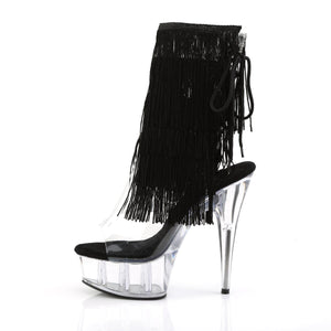 DELIGHT-1017TF 6" Heel Clear Black Pole Dancing Platforms