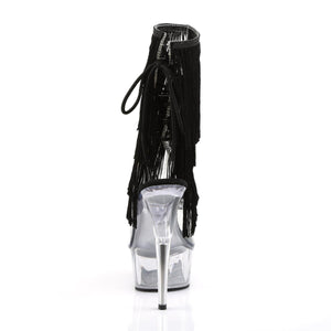 DELIGHT-1017TF 6" Heel Clear Black Pole Dancing Platforms