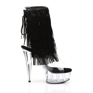 DELIGHT-1017TF 6" Heel Clear Black Pole Dancing Platforms