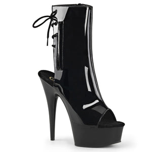 DELIGHT-1018 6 Inch Heel Black Patent Pole Dancing Platforms