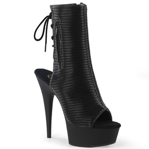 DELIGHT-1018 6" Heel Black Quilted Pole Dancing Platforms