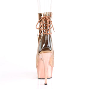 DELIGHT-1018 6" Heel Rose Gold Metallic Pole Dancer Boots