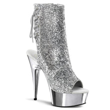 Load image into Gallery viewer, DELIGHT-1018G 6&quot; Heel Silver Glitter Pole Dancing Platforms