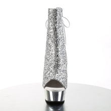 Load image into Gallery viewer, DELIGHT-1018G 6&quot; Heel Silver Glitter Pole Dancing Platforms