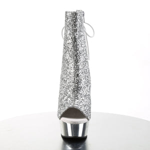 DELIGHT-1018G 6" Heel Silver Glitter Pole Dancing Platforms