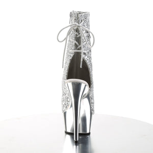 DELIGHT-1018G 6" Heel Silver Glitter Pole Dancing Platforms