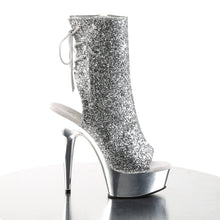 Load image into Gallery viewer, DELIGHT-1018G 6&quot; Heel Silver Glitter Pole Dancing Platforms