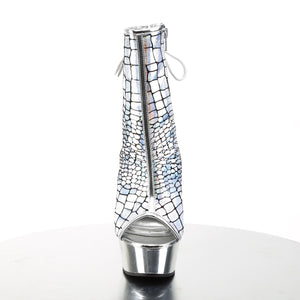 DELIGHT-1018HG 6" Heel Silver Hologram Pole Dancer Platforms