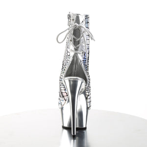 DELIGHT-1018HG 6" Heel Silver Hologram Pole Dancer Platforms