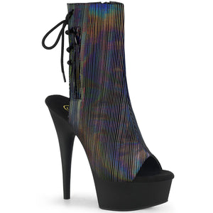 DELIGHT-1018HLN 6" Heel Black Hologram Pole Dancer Platforms