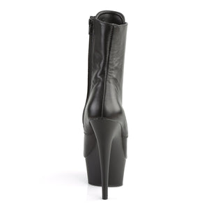 DELIGHT-1020 6" Heel Black Leather Pole Dancing Platforms