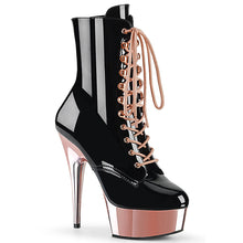 Load image into Gallery viewer, DELIGHT-1020 Pleaser 6&quot; Heel Black Rose Gold Strippers Shoes