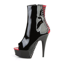 Load image into Gallery viewer, DELIGHT-1025 6&quot; Heel Black and Red Pole Dancing Platforms