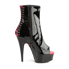 Load image into Gallery viewer, DELIGHT-1025 6&quot; Heel Black and Red Pole Dancing Platforms