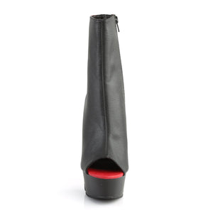 DELIGHT-1025 Pleaser 6" Heel Black-Red Pole Dancing Platform